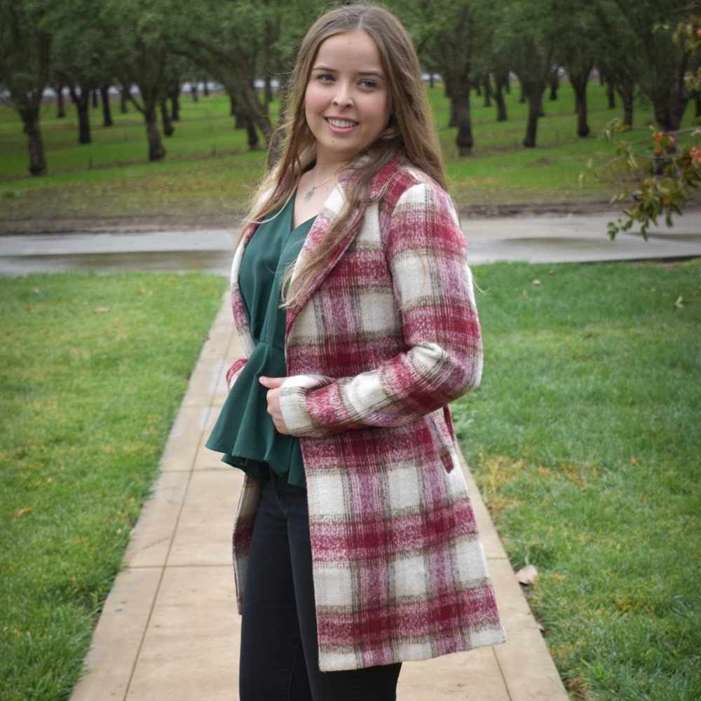 Red Plaid Coat